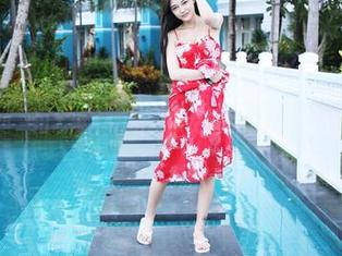 美媛馆 – 田芯娜Angel，泳衣写真无圣光下的轻盈感
